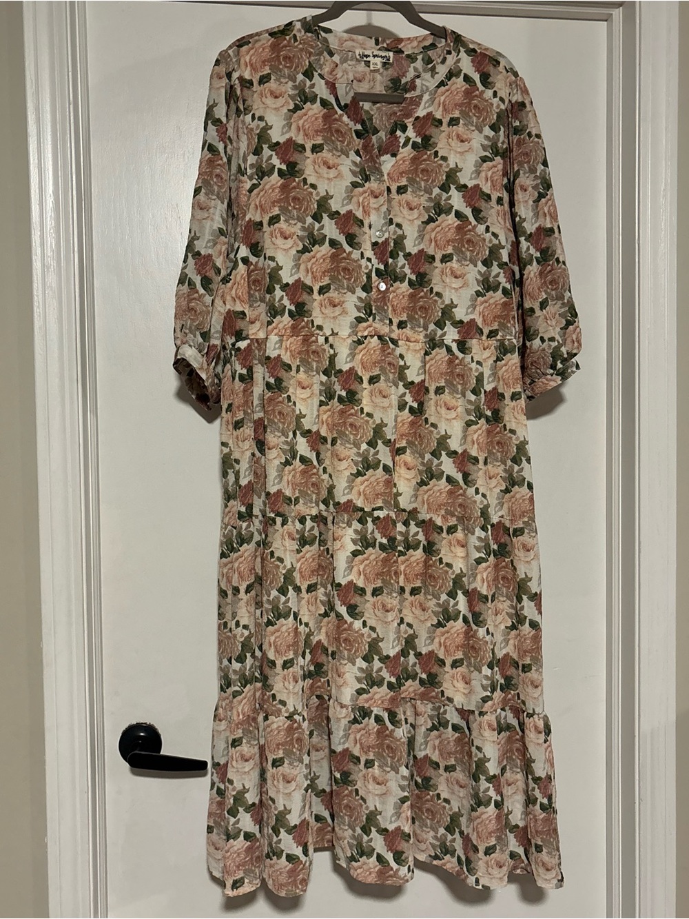 ⭐️Women’s Floral Tiered Midi Dress in Blush by nobody denim